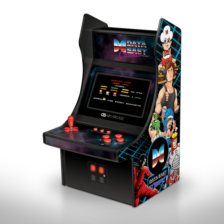 Mini Player Retro Arcade with Data East games front left angle